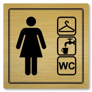 Šatna ženy, wc, 100x100mm, zlatá, Utah